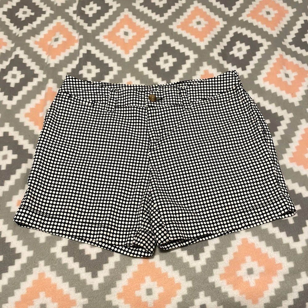 Black and white polka dot golf style shorts